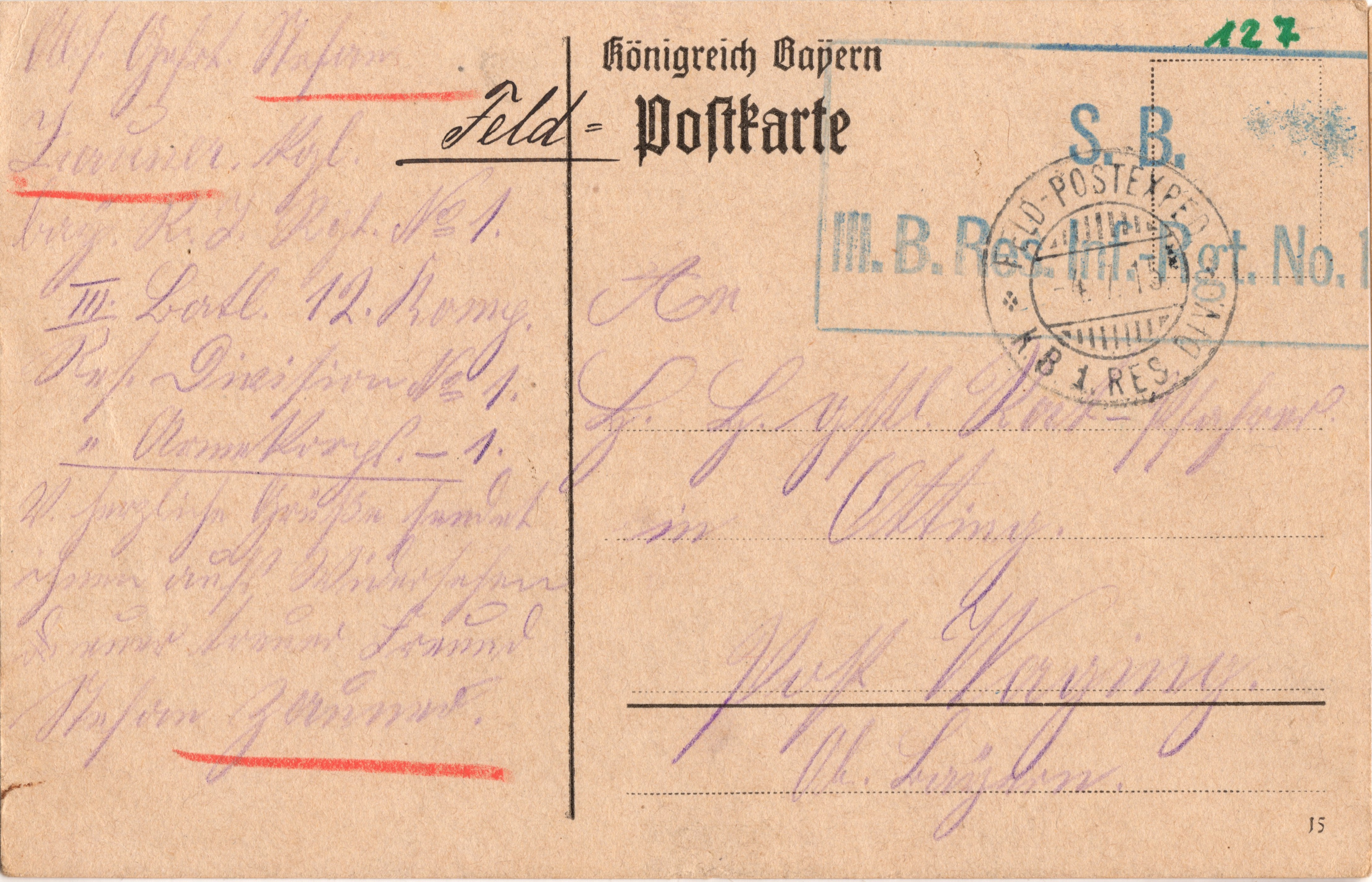 Scan der Schriftstück- Vorderseite © Katholische Pfarrkirchenstiftung St. Stephanus Otting