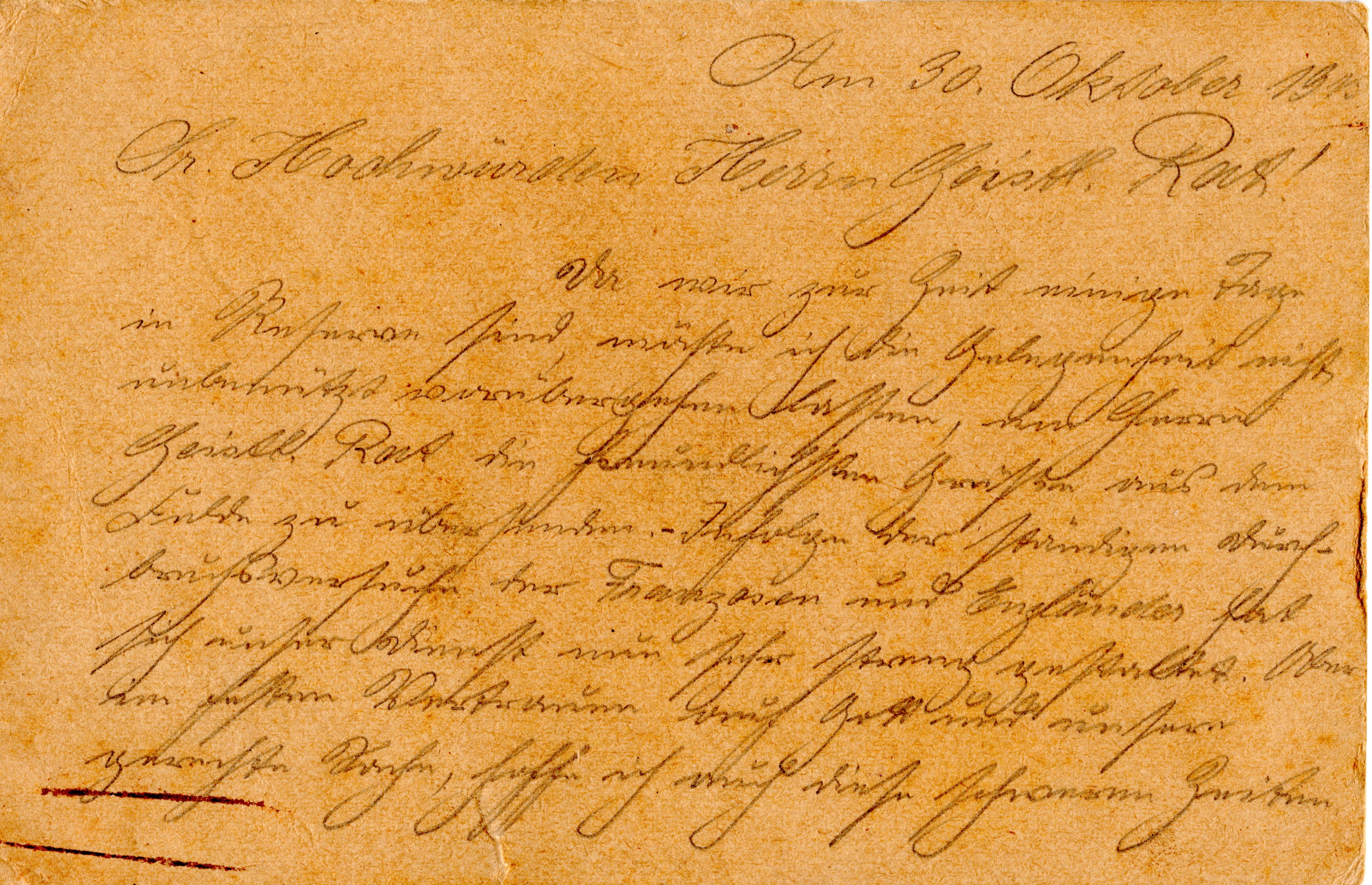 Scan der Schriftstück- Vorderseite © Katholische Pfarrkirchenstiftung St. Stephanus Otting