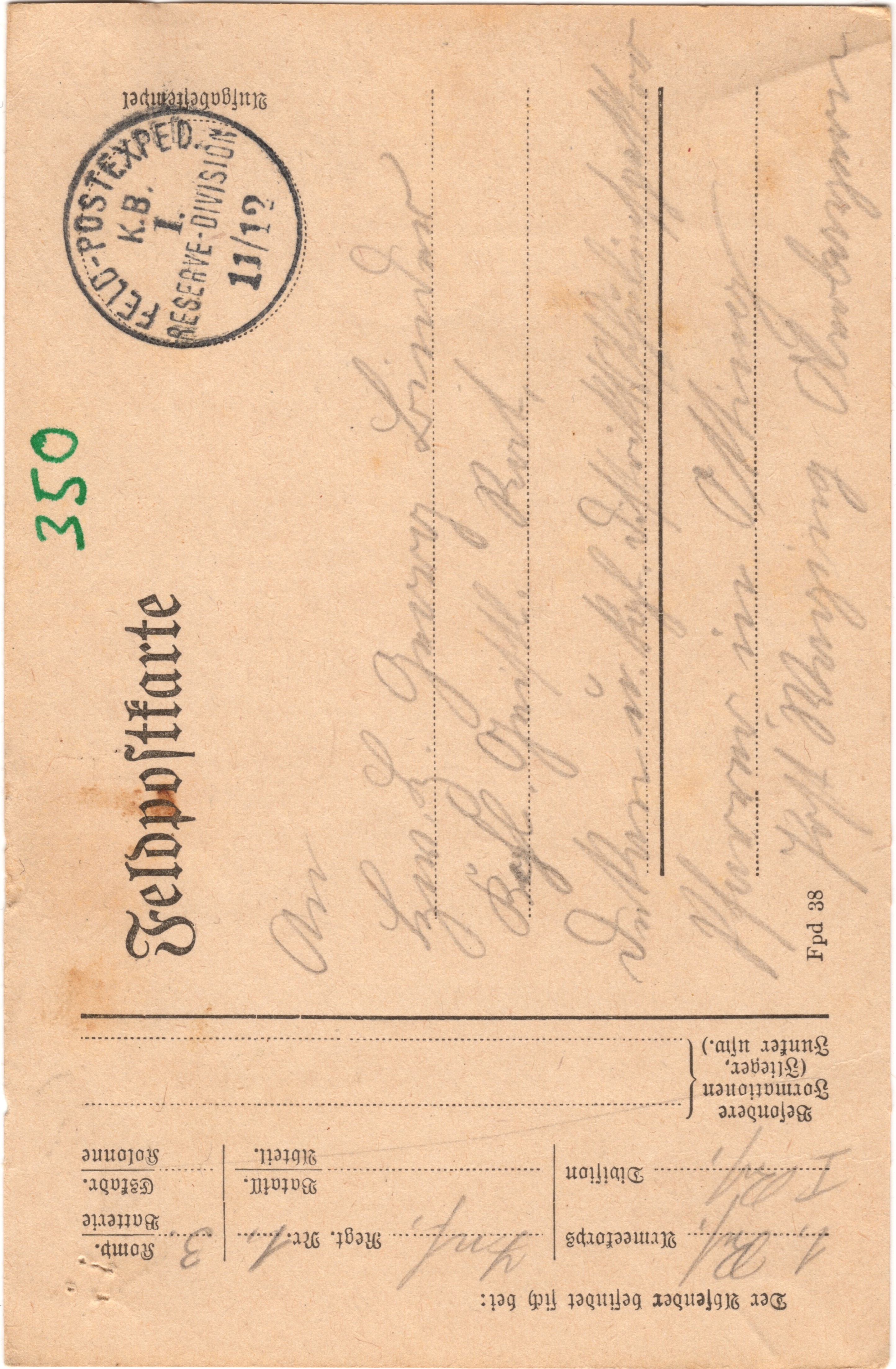 Scan der Schriftstück- Vorderseite © Katholische Pfarrkirchenstiftung St. Stephanus Otting