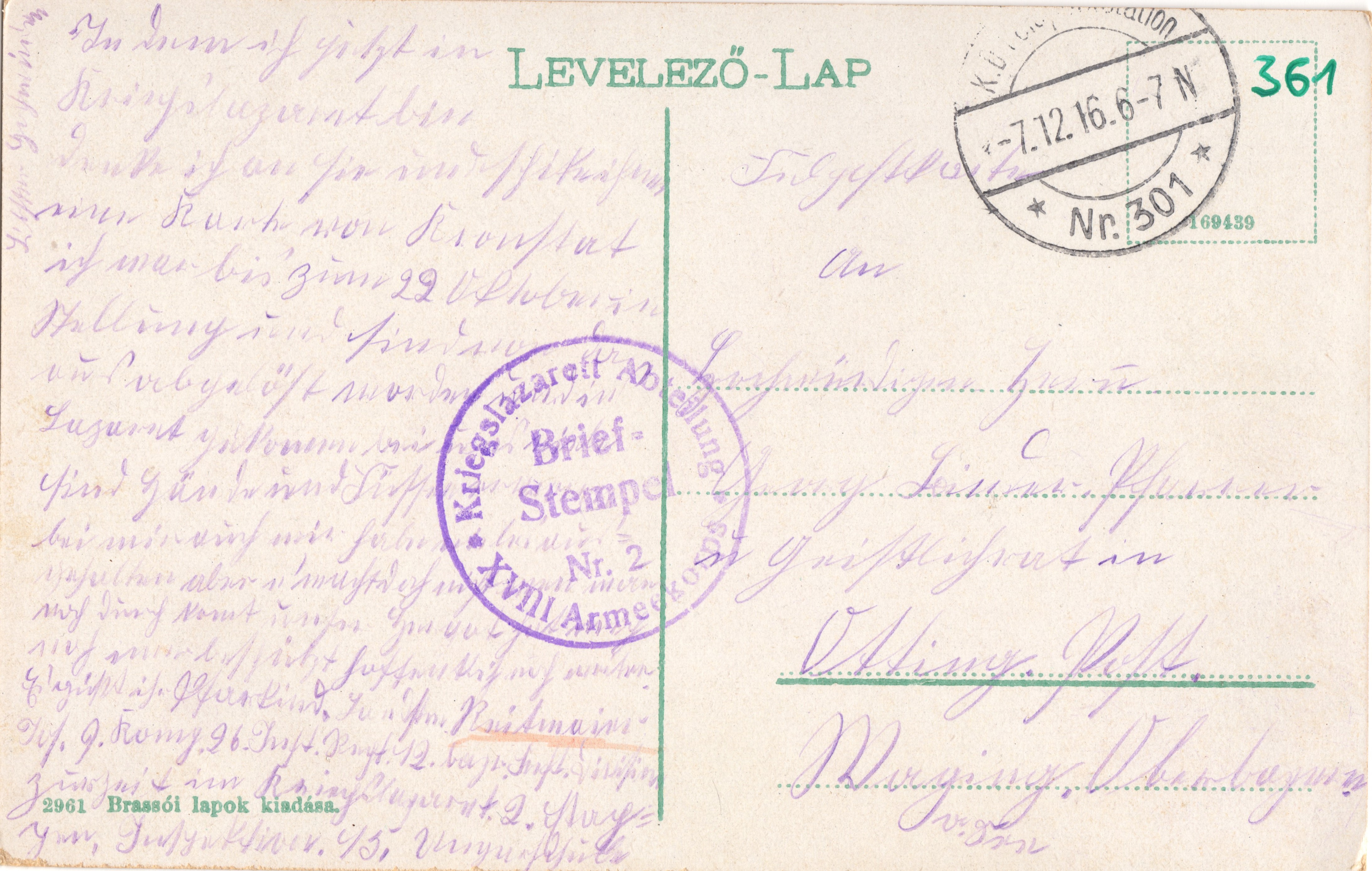 Scan der Schriftstück- Vorderseite © Katholische Pfarrkirchenstiftung St. Stephanus Otting