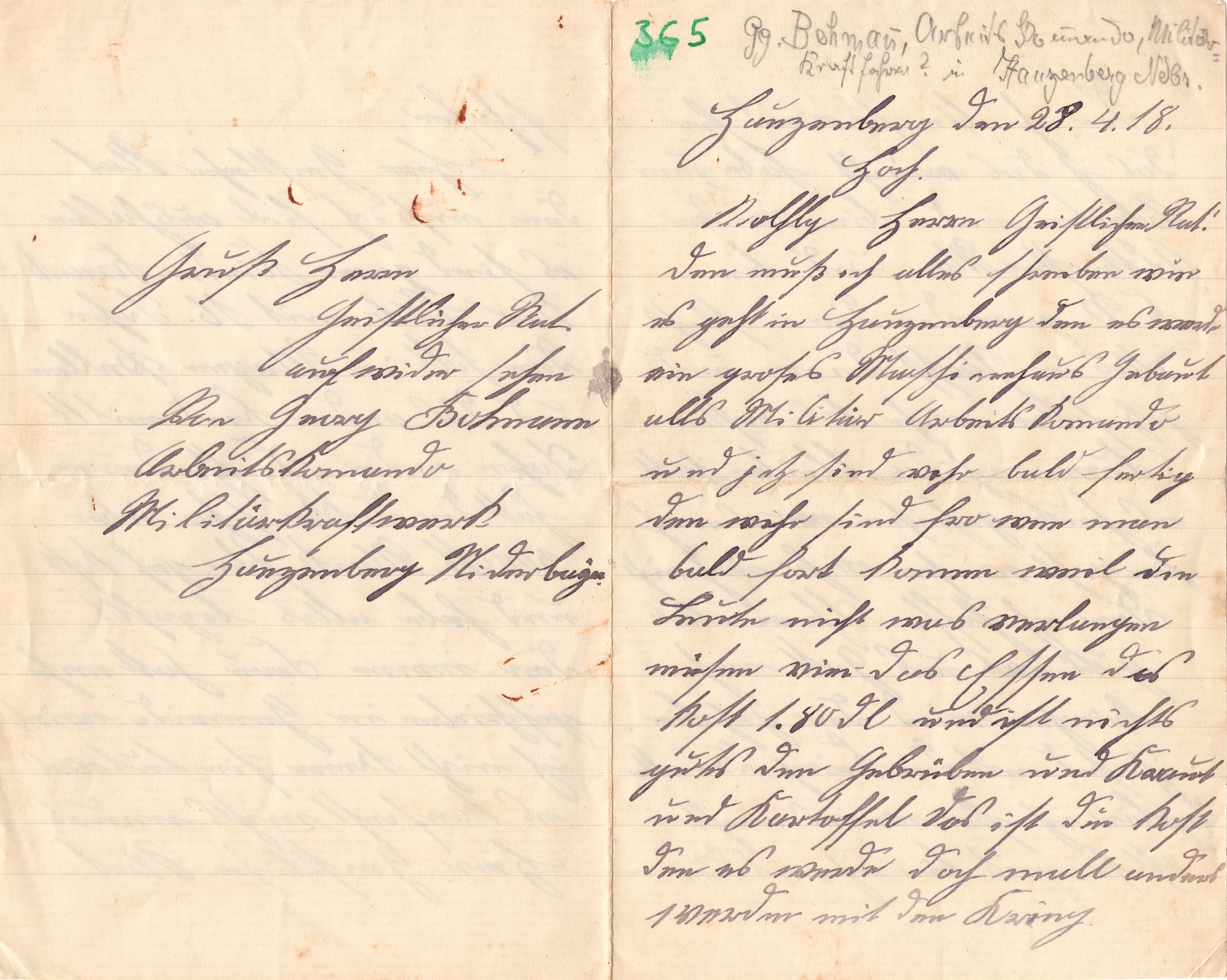 Scan der Schriftstück- Vorderseite © Katholische Pfarrkirchenstiftung St. Stephanus Otting