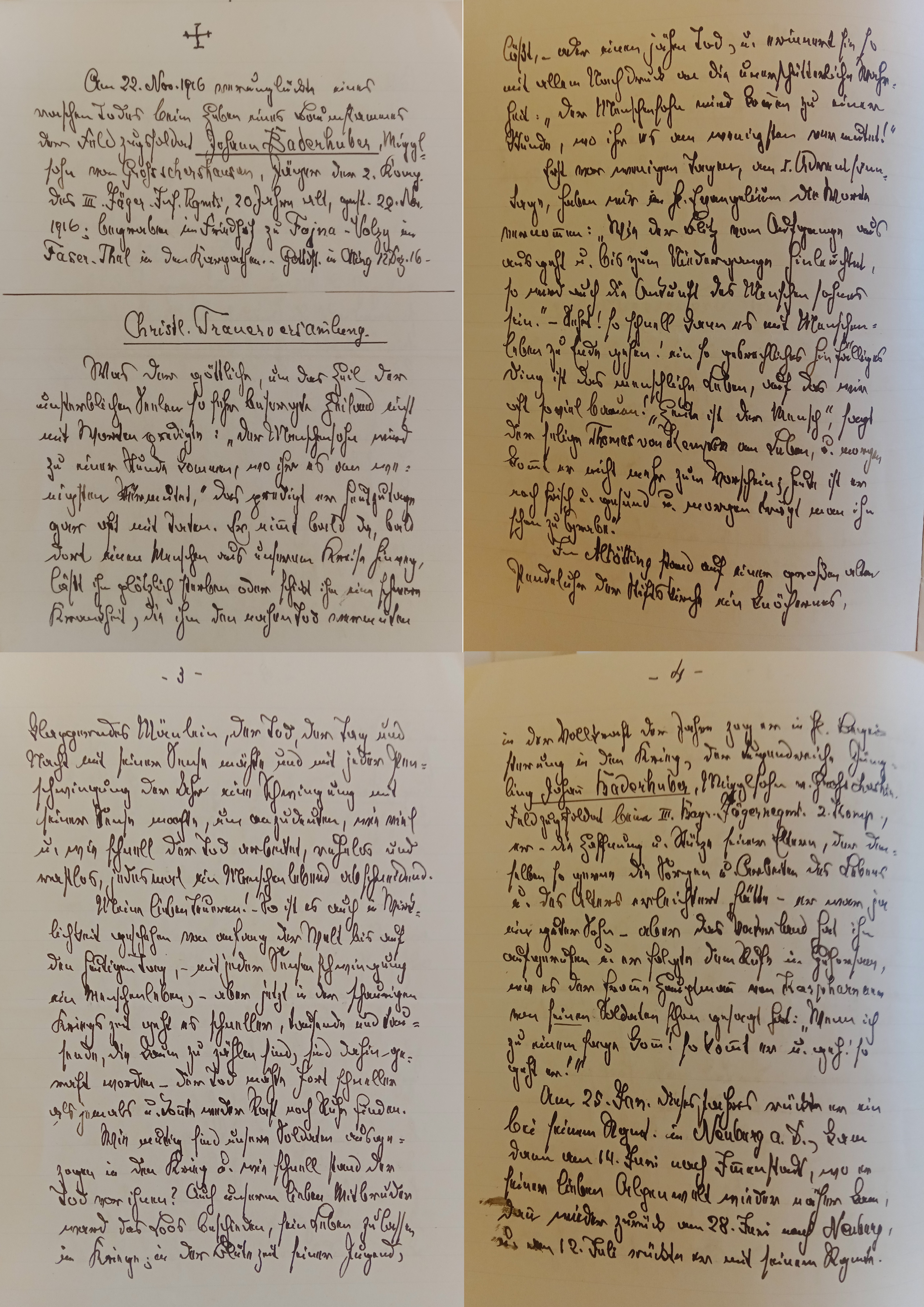 Scan der Schriftstück- Vorderseite © Archiv Erzbistum München, Archivaliensignatur: AEM CB349, 125