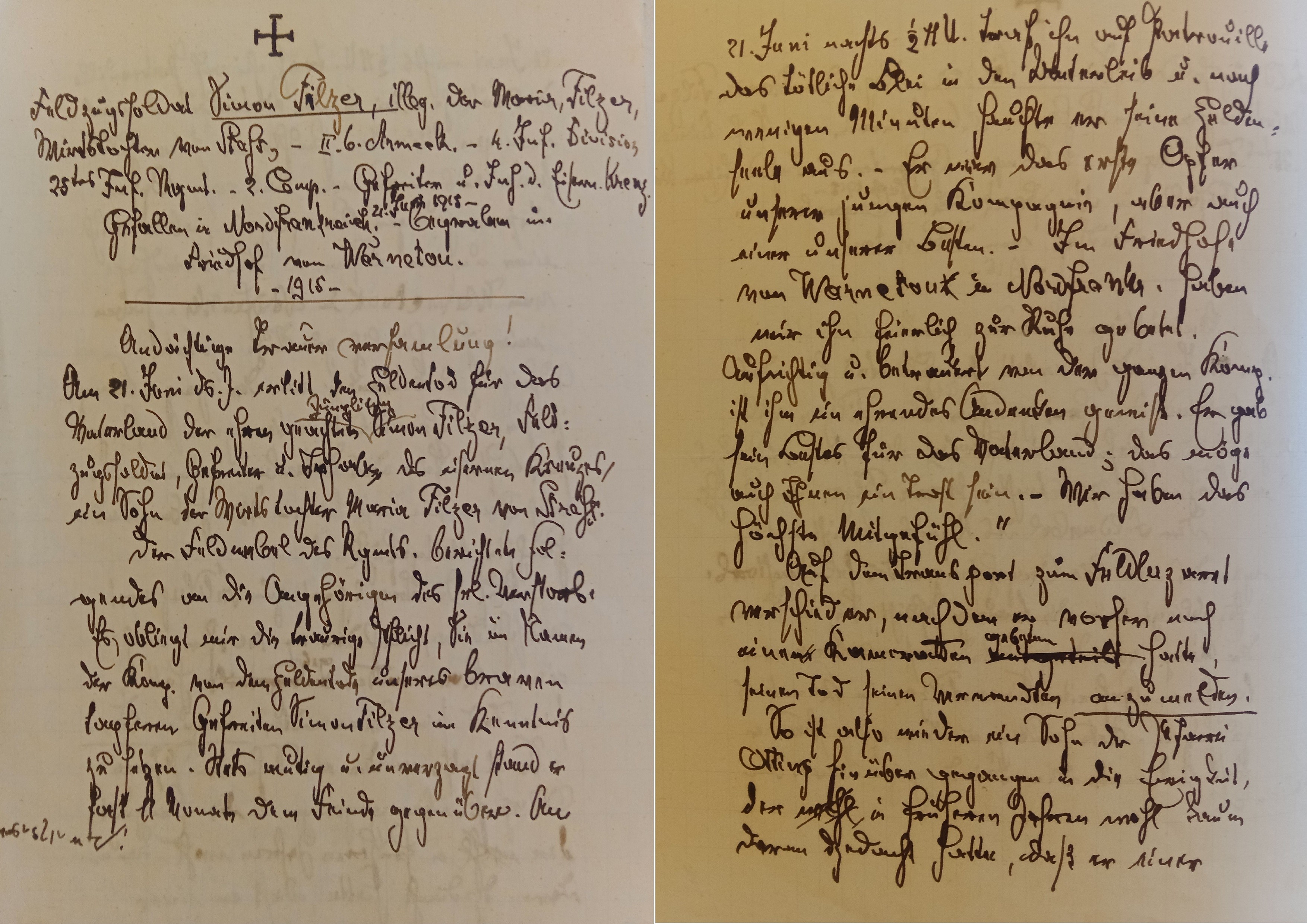 Scan der Schriftstück- Vorderseite © Archiv Erzbistum München, Archivaliensignatur: AEM CB349, 125