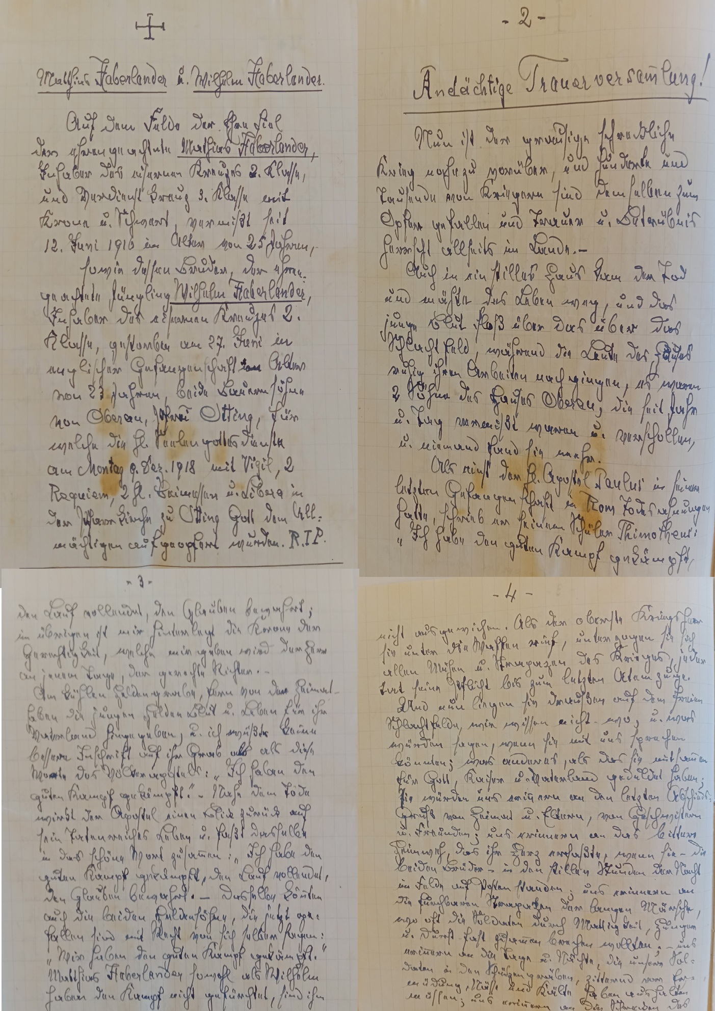 Scan der Schriftstück- Vorderseite © Archiv Erzbistum München, Archivaliensignatur: AEM CB349, 125