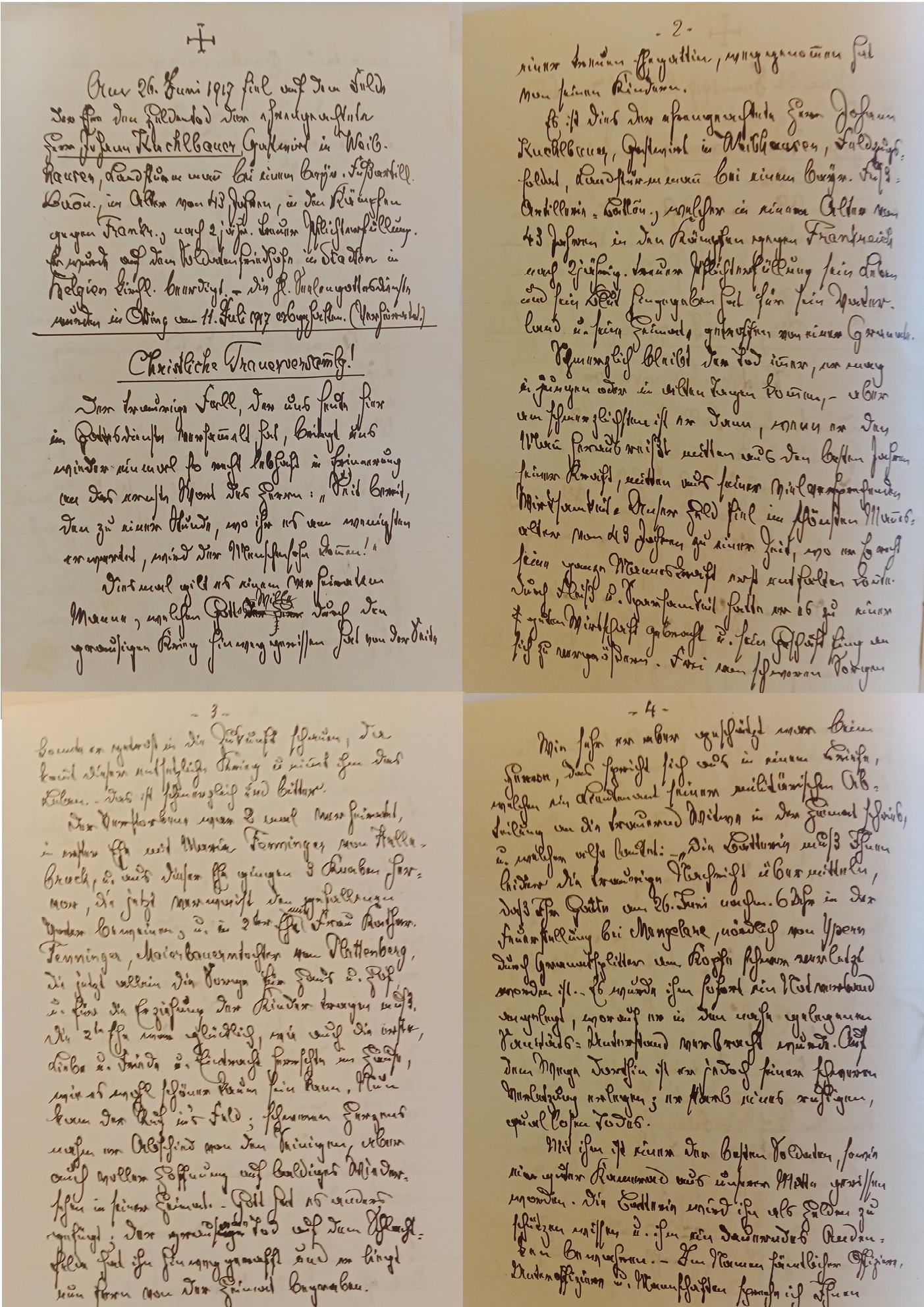 Scan der Schriftstück- Vorderseite © Archiv Erzbistum München, Archivaliensignatur: AEM CB349, 125