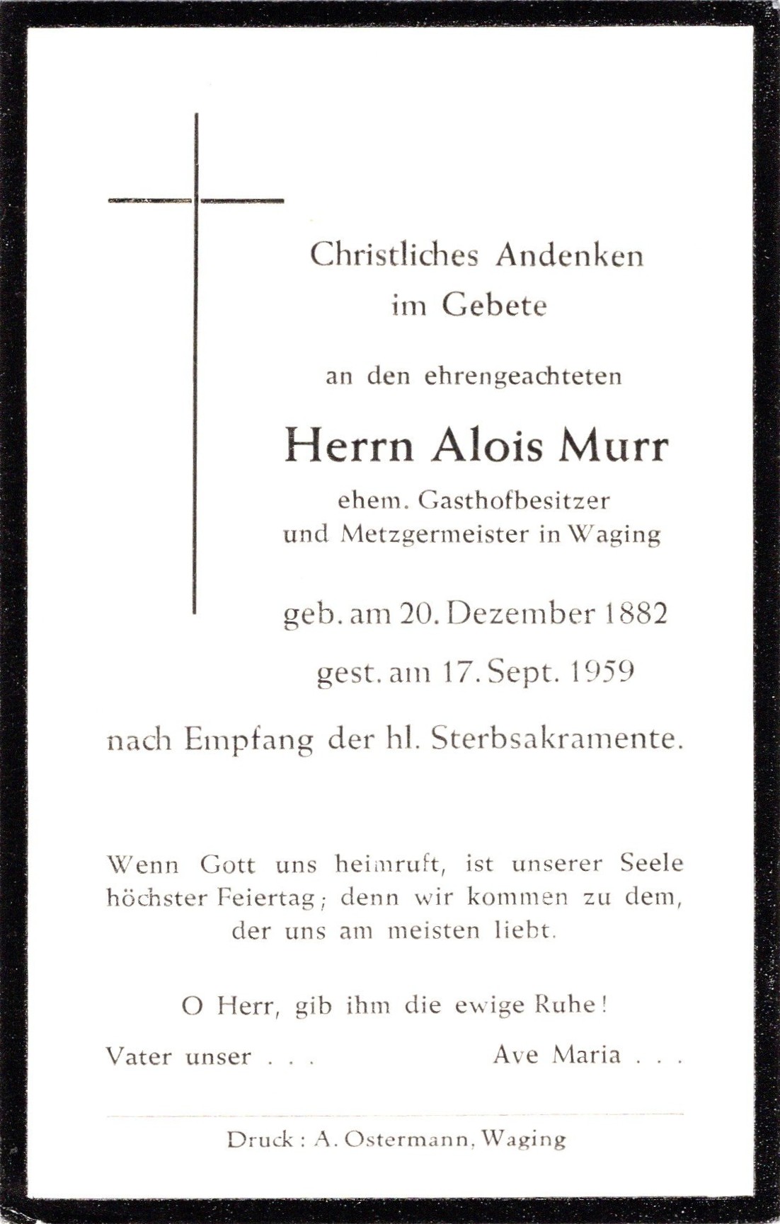 Noch kein Sterbebild vorhanden