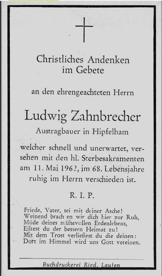 Noch kein Sterbebild vorhanden