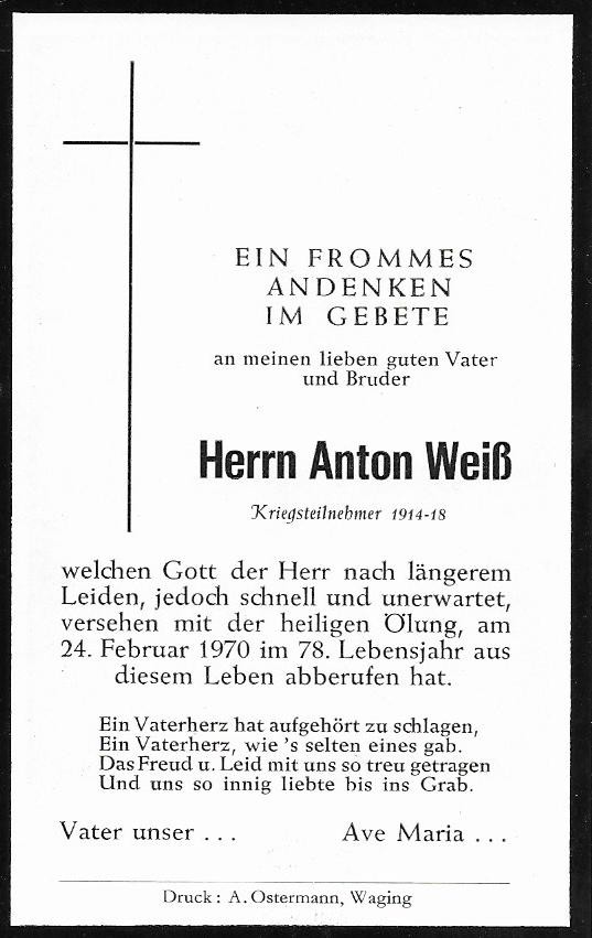 Noch kein Sterbebild vorhanden