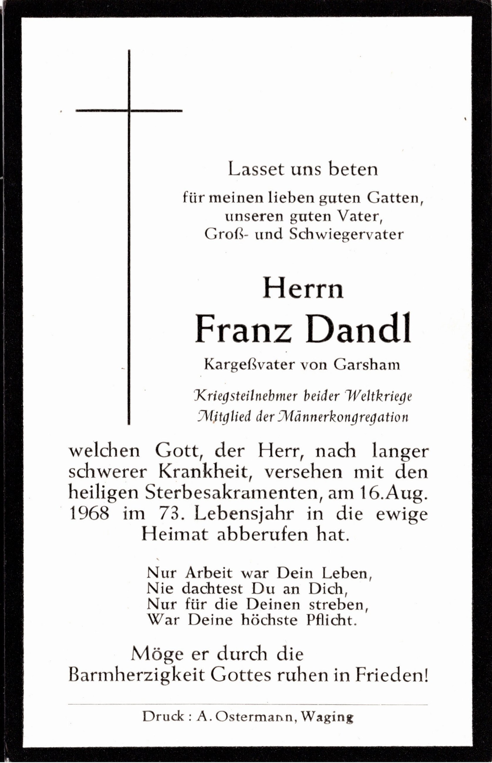 Noch kein Sterbebild vorhanden