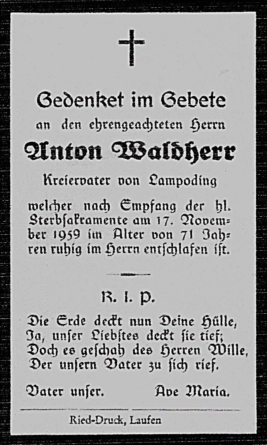 Noch kein Sterbebild vorhanden