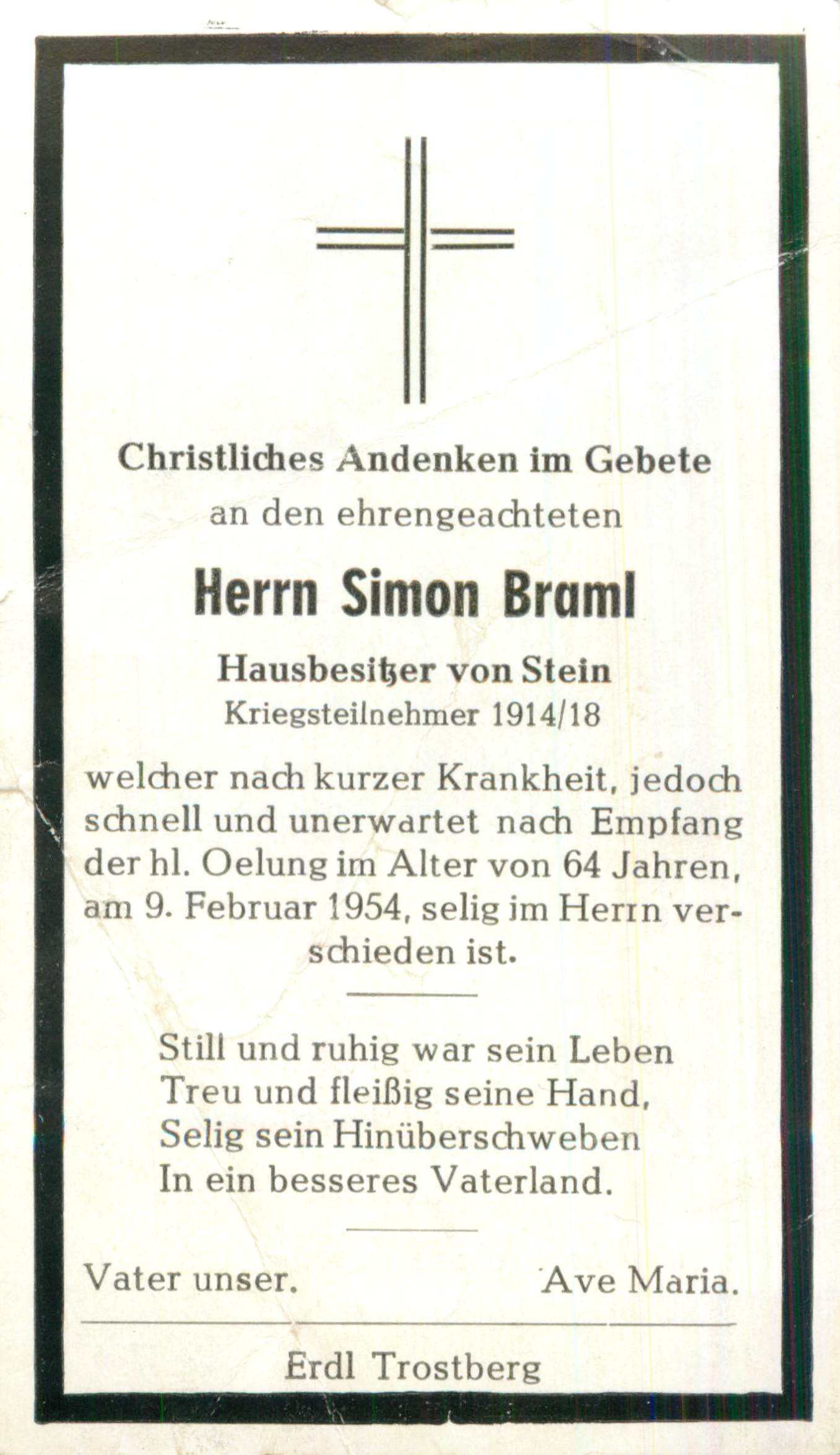 Noch kein Sterbebild vorhanden